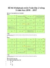 Đề thi Violympic môn Toán lớp 2 vòng 5 - Năm học 2016-2017